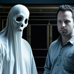 **Image Prompt:** A dynamic duo of ghost hunters, one analytical and powerful, the other playful and intuitive, working together using contrasting skills to outsmart a ghost. Focus on the balance of their abilities and their teamwork.